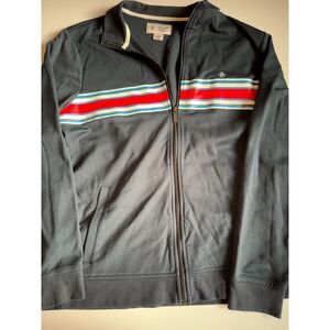Men’s Original Penguin Full Zip Sweater Blue Red White XL Retro Track Jacket